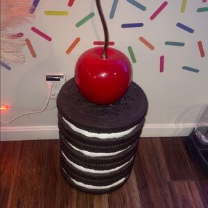 Viral TikTok Giant Cookie Stack with Red Cherry Topper